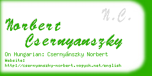 norbert csernyanszky business card