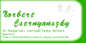 norbert csernyanszky business card